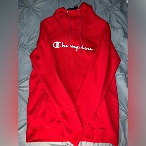 Red women’s champion hoodie